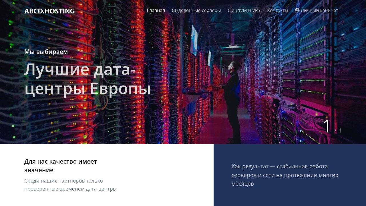 Превью главной страницы abcd.hosting