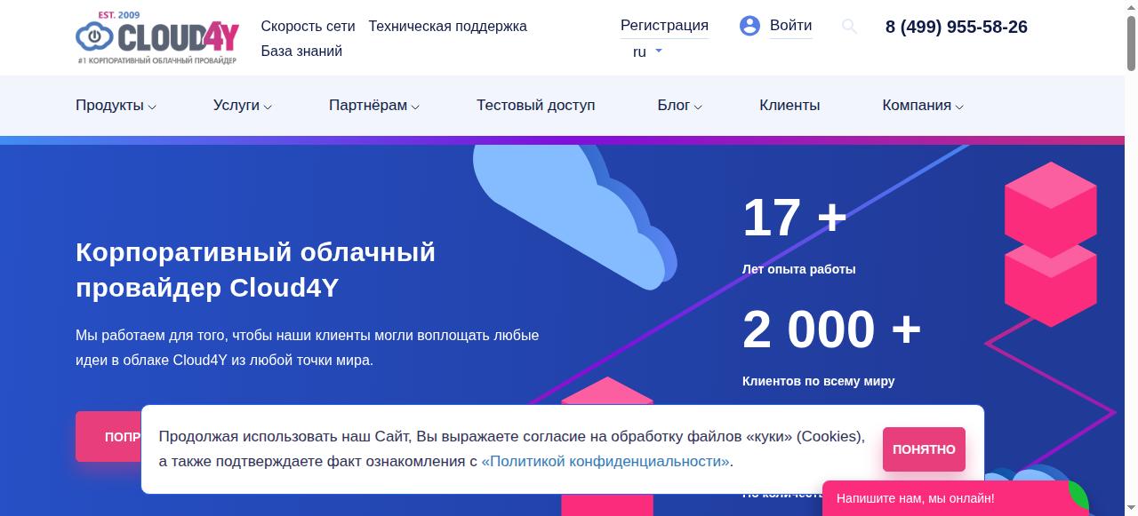 Превью главной страницы cloud4y.ru