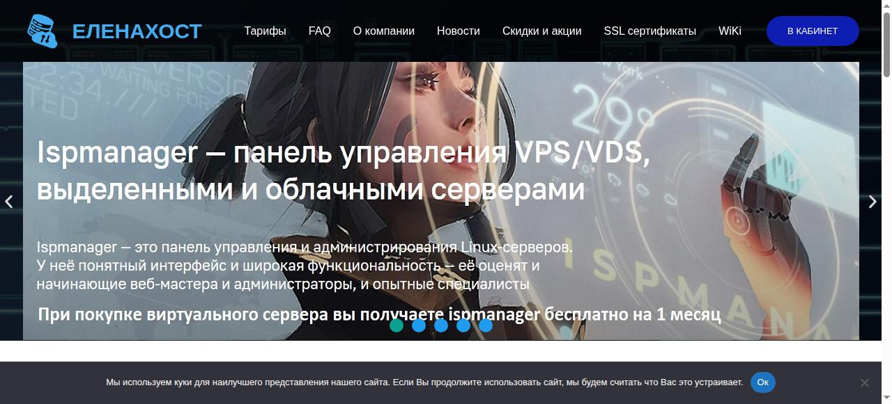 Превью главной страницы elenahost.ru