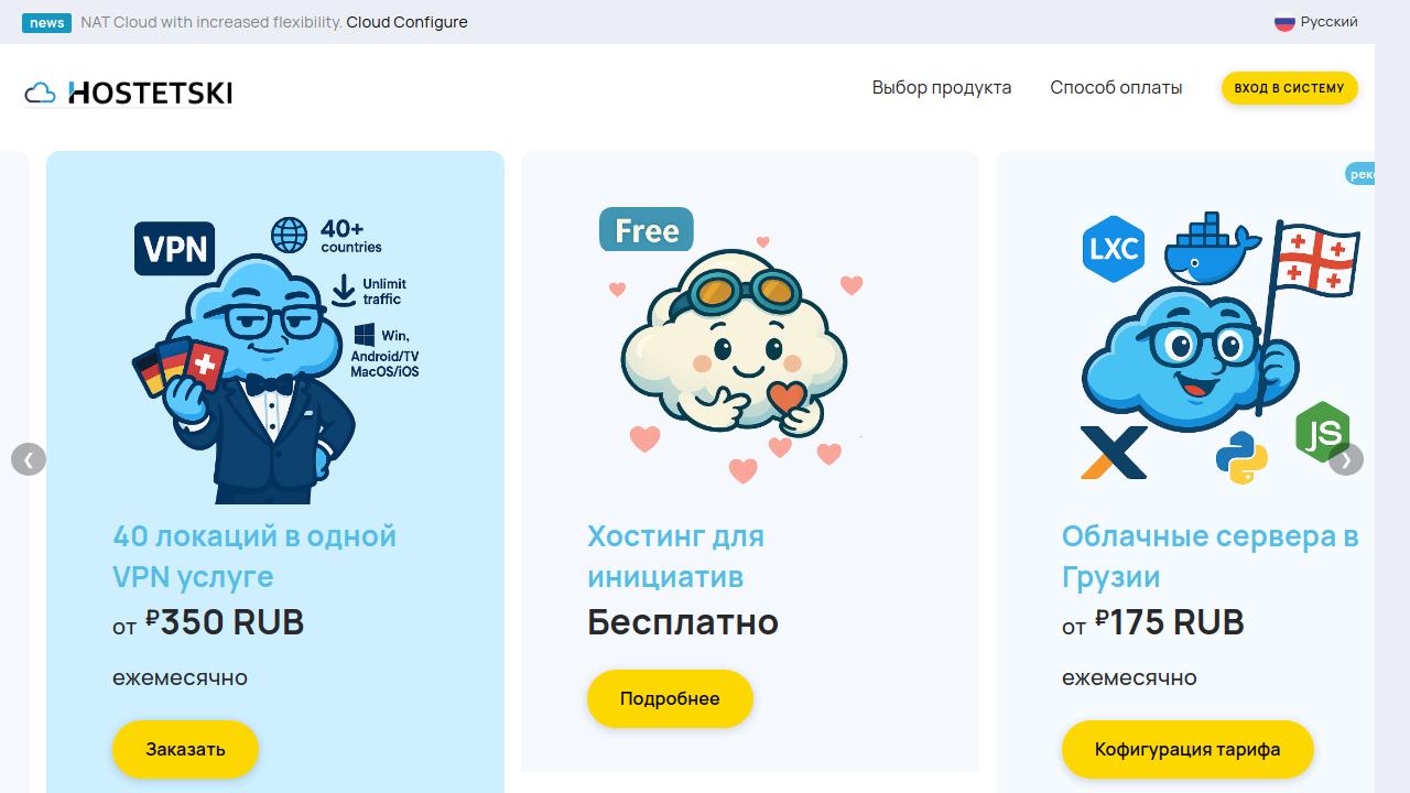 Превью главной страницы hostetski.ru