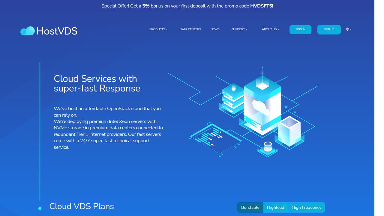 Превью главной страницы hostvds.com