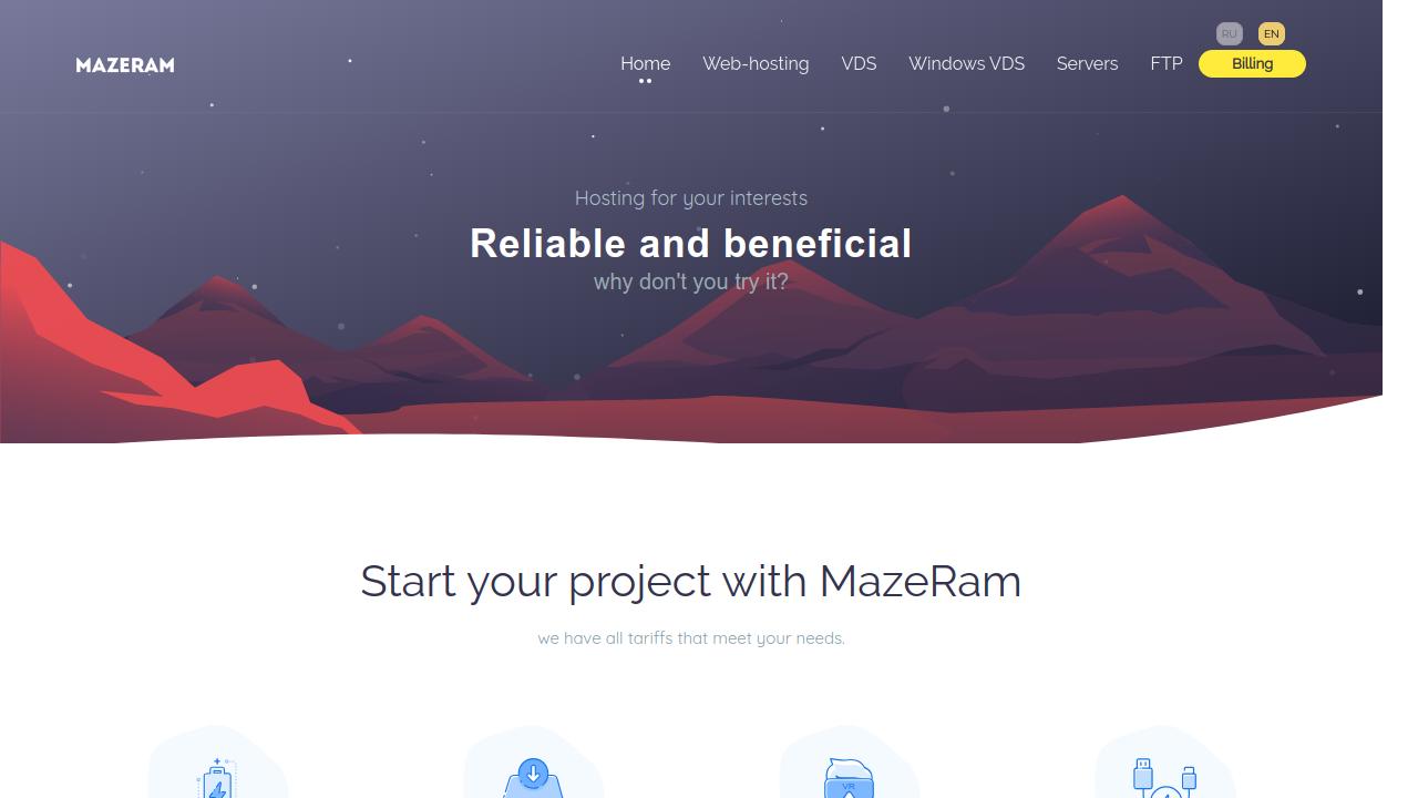 Превью главной страницы mazeram.com