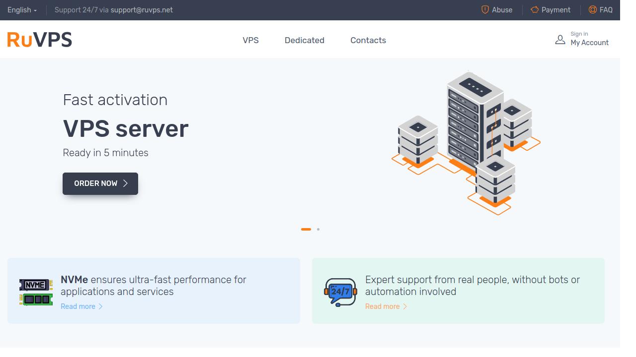 Превью главной страницы ruvps.net