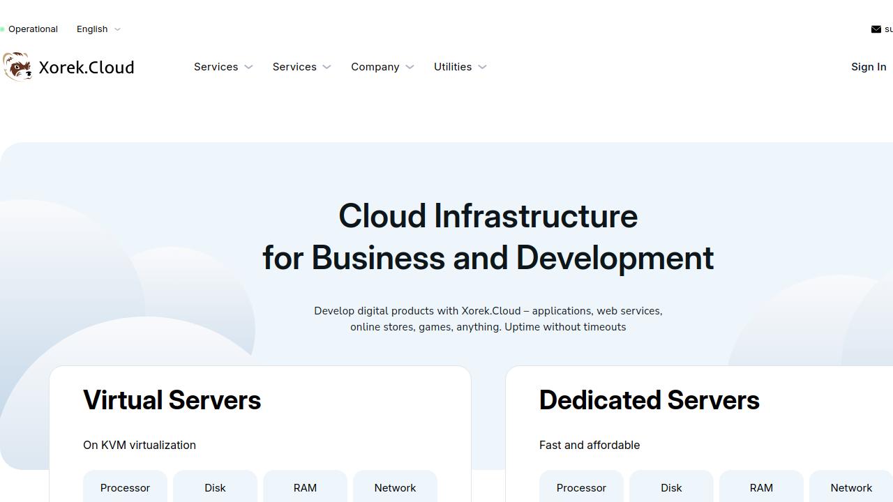 Превью главной страницы xorek.cloud
